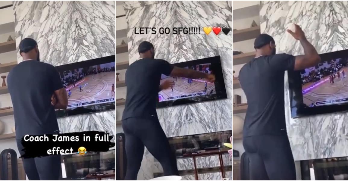 LeBron coache son fils devant sa télé comme un fou furieux