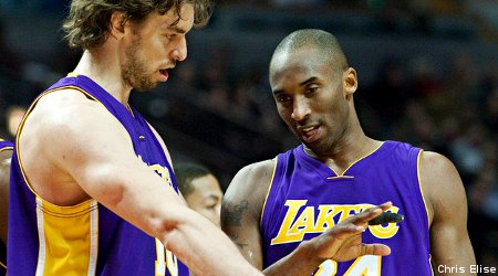 Kobe Bryant et Pau Gasol titulaires pour les Lakers ce soir