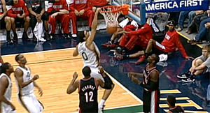 Nicolas Batum assure mais Enes Kanter (21 & 12) fait plier Portland