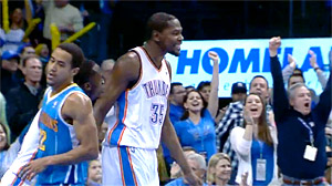 Le Thunder humilie les Hornets, triple-double pour Kevin Durant