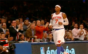 Highlights : les 45 points de Carmelo Anthony face à Batum et Portland