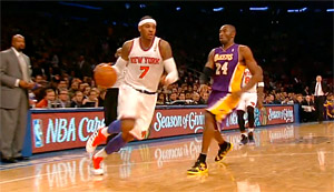 Kobe Bryant s’attend à un combat de poids lourd face à Carmelo Anthony