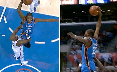 Kevin Durant s’envole et claque le poster dunk de la nuit