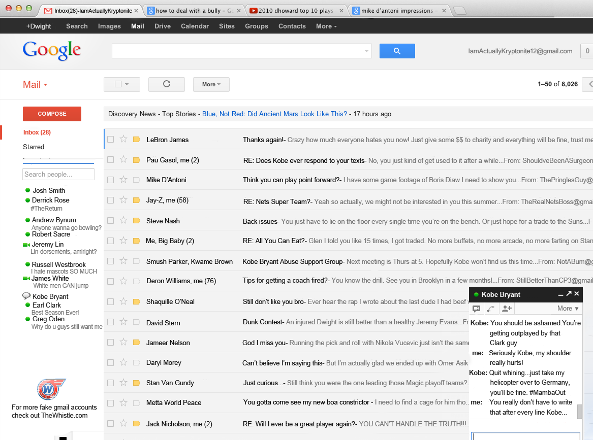 ENORME : Le faux Gmail de Dwight Howard