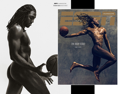 Kenneth Faried pose nu dans le Body Issue d’ESPN Magazine