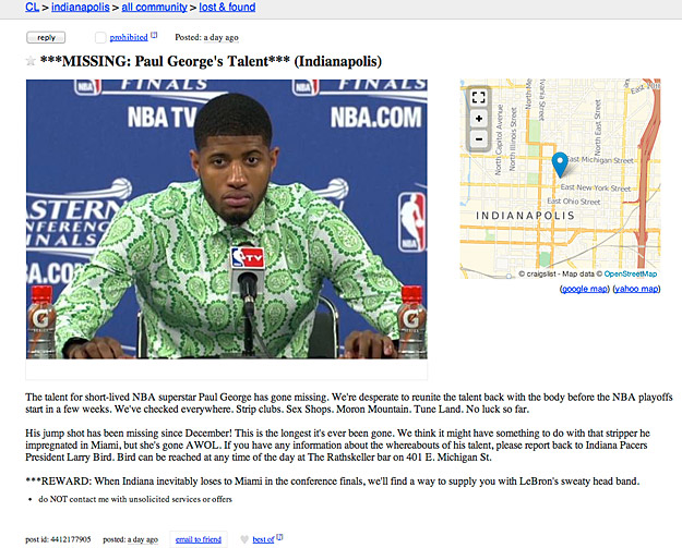 Superbe : un fan prend une pub pour tacler Paul George