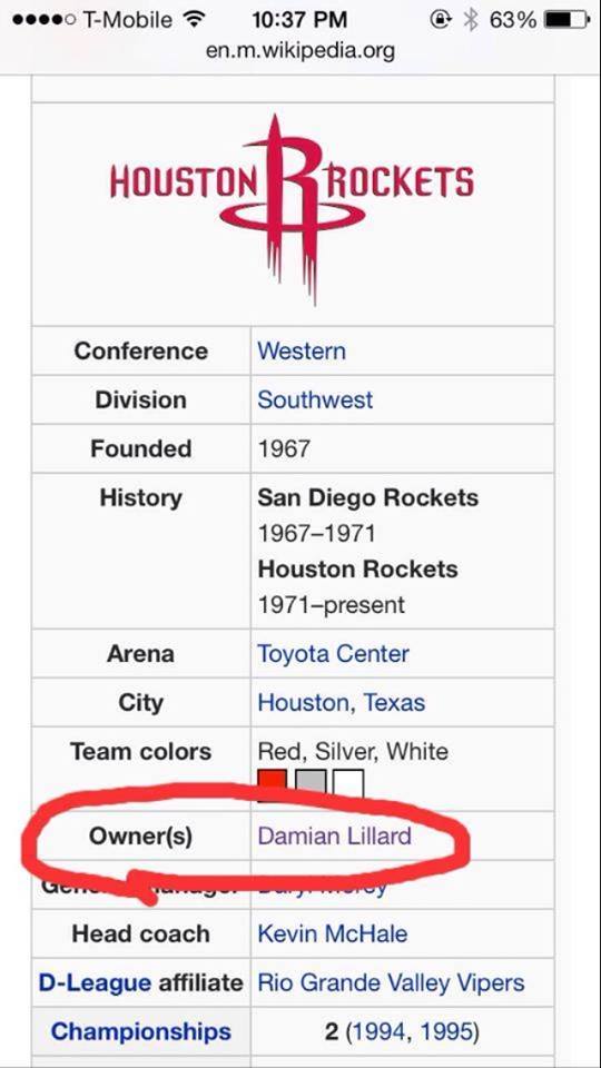 Damian Lillard, nouveau propriétaire des Rockets