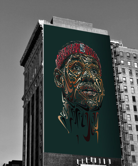 Un portrait de LeBron… en virgules Nike