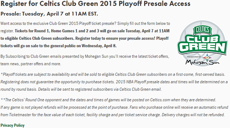 Les Celtics vendent déjà des tickets pour les playoffs