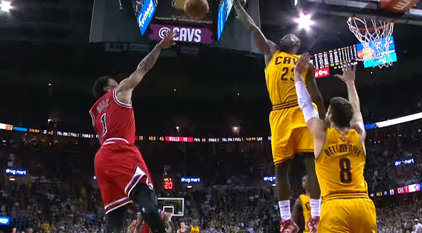 L’énorme contre décisif de LeBron James sur Derrick Rose