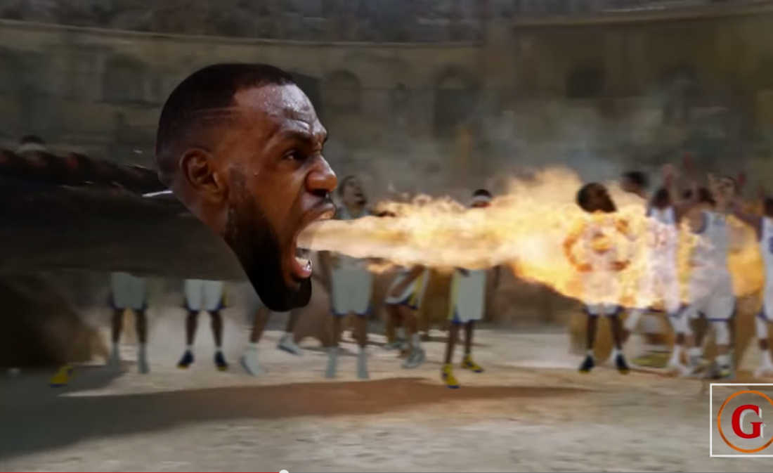 Parodie : Le dragon LeBron James crame salement les Warriors