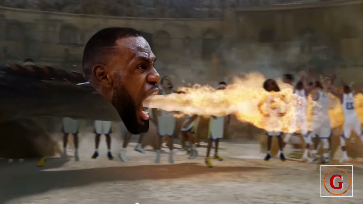 Parodie : Le dragon LeBron James crame salement les Warriors