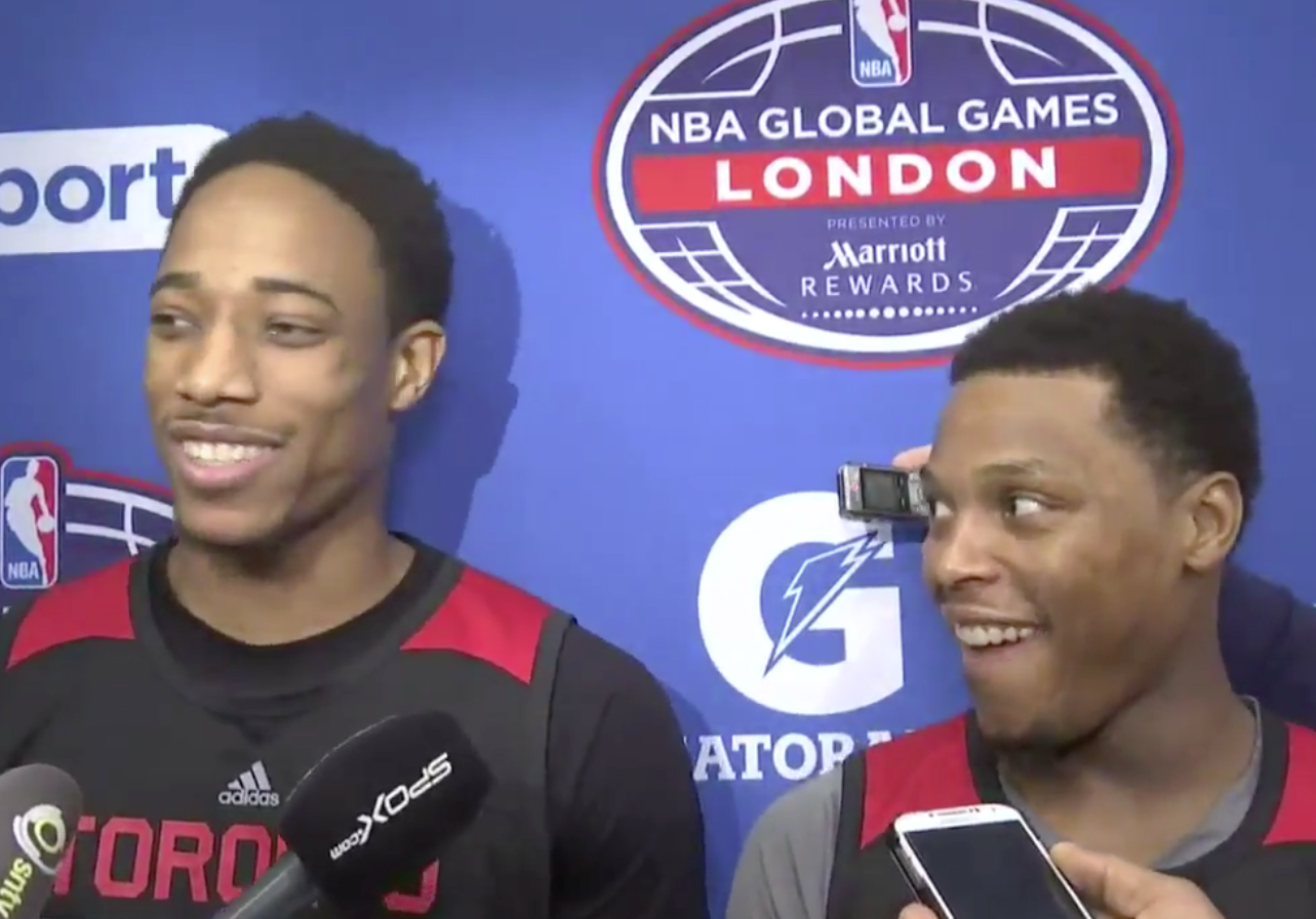 Bromance : DeMar DeRozan essuie le visage de Kyle Lowry