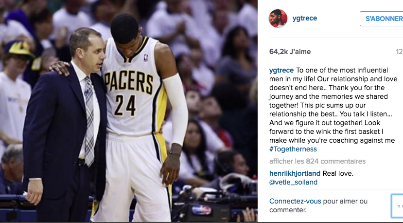 Superbe : l’hommage de Paul George à Frank Vogel