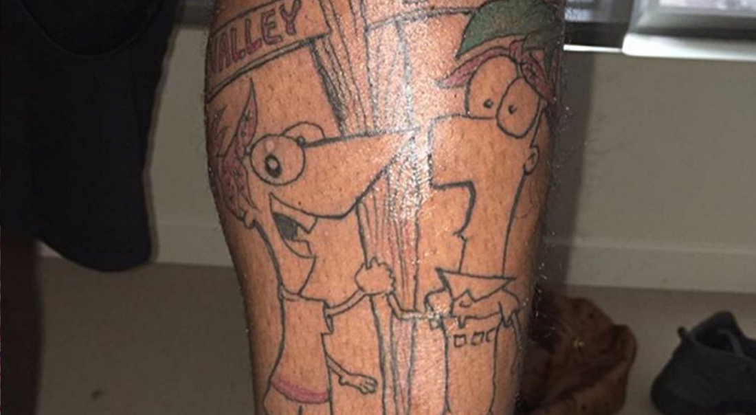 WTF : Tony Wroten se fait tatouer les personnages de ‘Phinéas et Ferb’