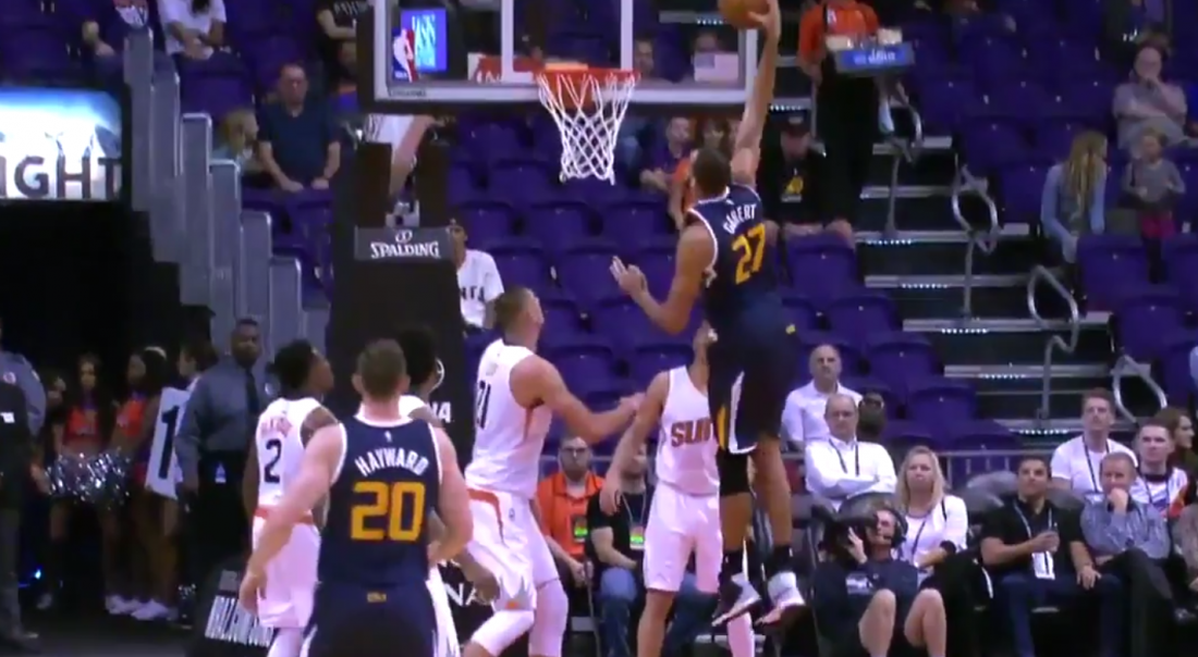 Rudy Gobert fait très mal au cercle sur ce tomar