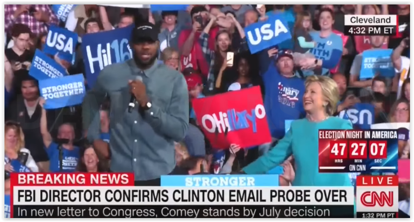 LeBron James était en campagne pour Hilary Clinton !