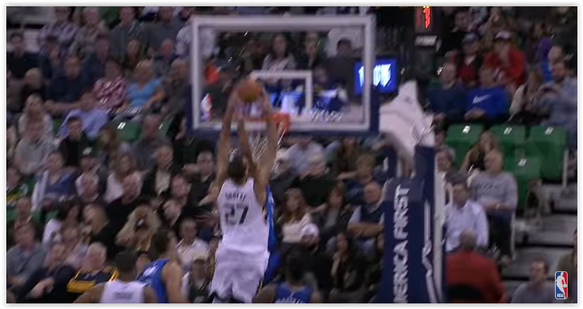 Alerte poster dunk : Rudy Gobert se farcit Justin Anderson