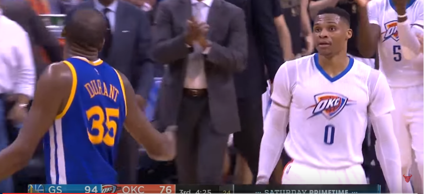 Un échange houleux entre Russell Westbrook et Kevin Durant !