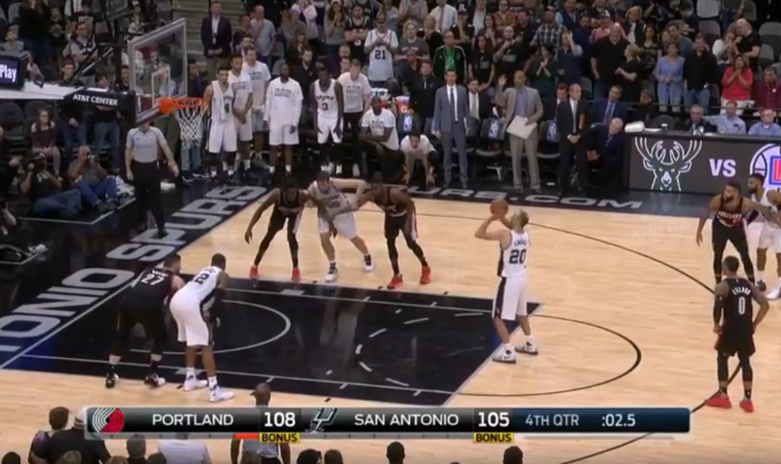 Manu Ginobili veut rater son lancer, la suite se passe de commentaires