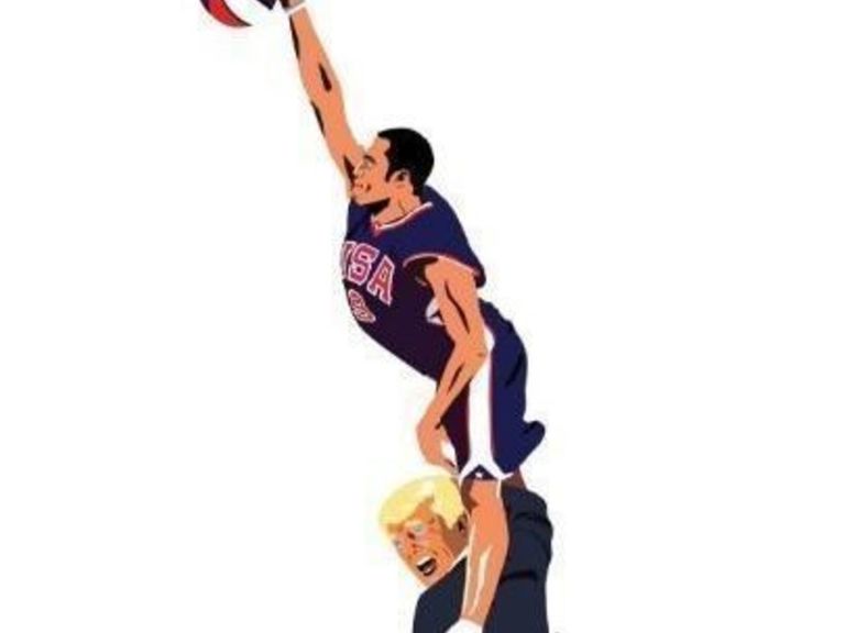 Fred Weis style : Un t-shirt avec Vince Carter en train de dunker sur Donald Trump