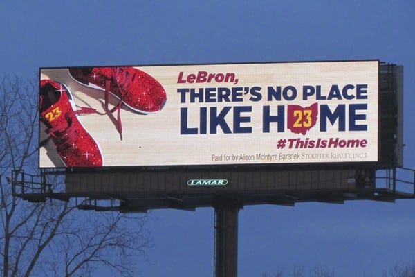De nouveaux panneaux à Cleveland pour convaincre LeBron de rester