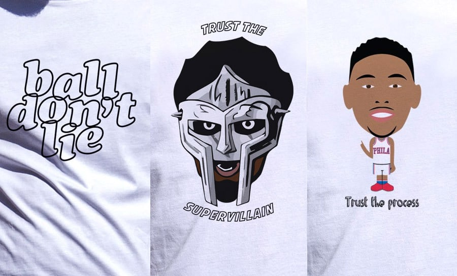 3 T-Shirts en l’honneur de Embiid, Simmons et des Sixers