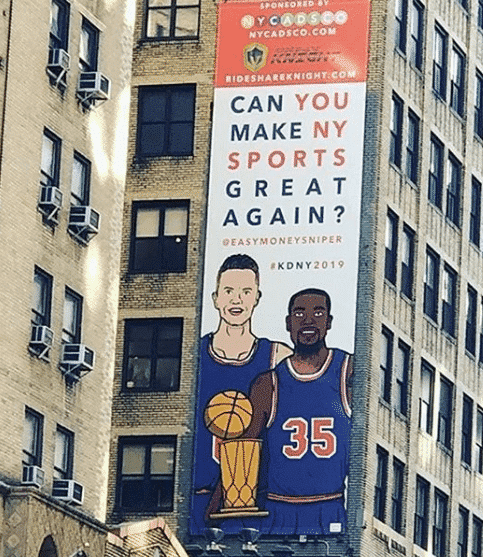 La ville de New York cherche déjà à recruter Kevin Durant aux Knicks