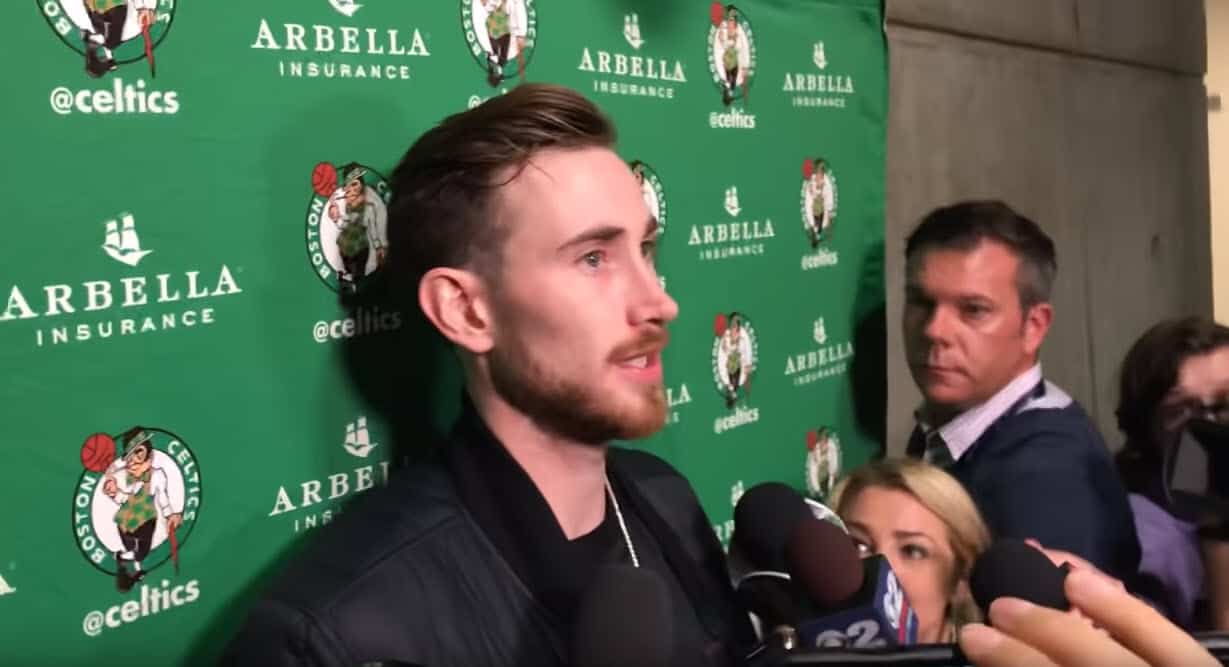 Gordon Hayward n’était pas dans le cinq des Celtics hier