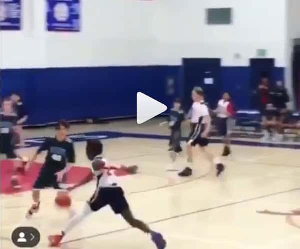 LeBron James Jr cale un Shammgod en plein match