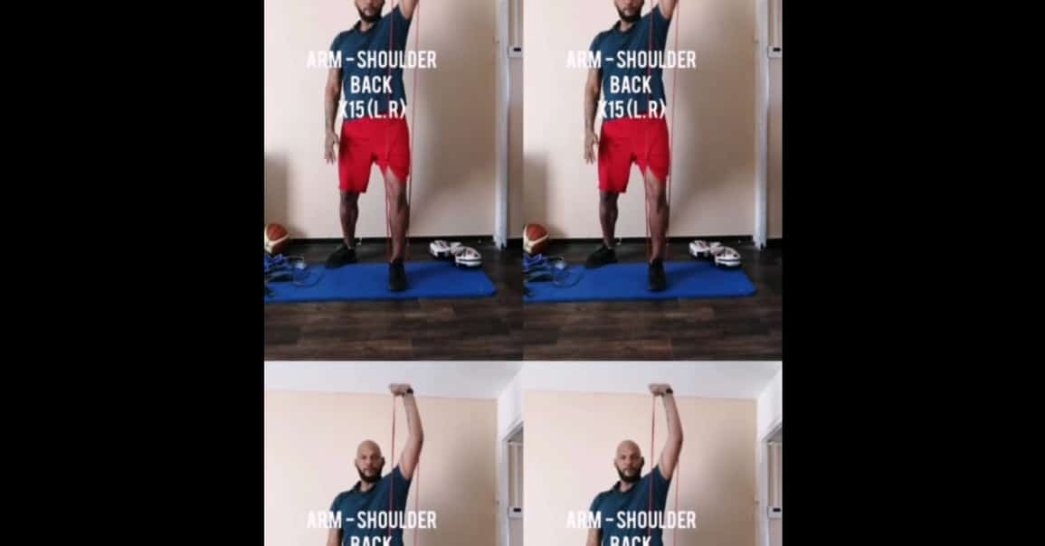 L’exercice du jour : travail du haut du corps avec élastiques