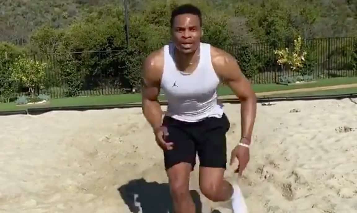 L’entrainement bien violent de Russell Westbrook pendant le confinement