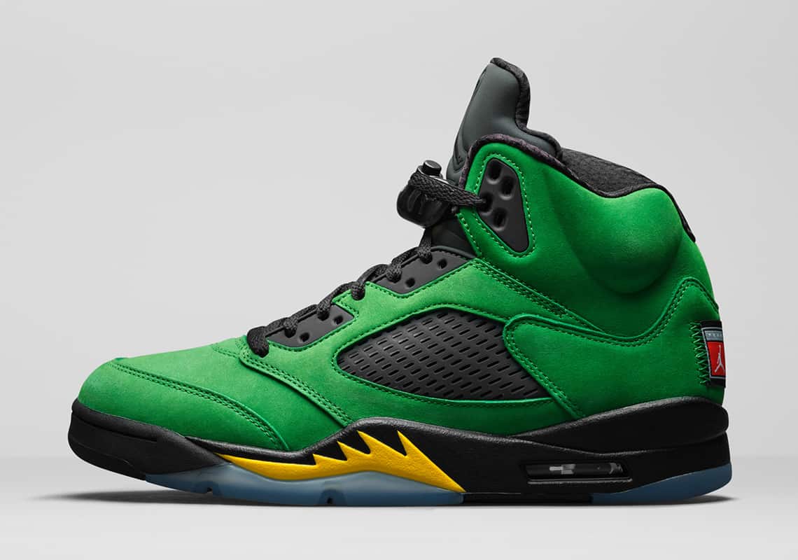 La Air Jordan 5 se met aux couleurs de l’université d’Oregon
