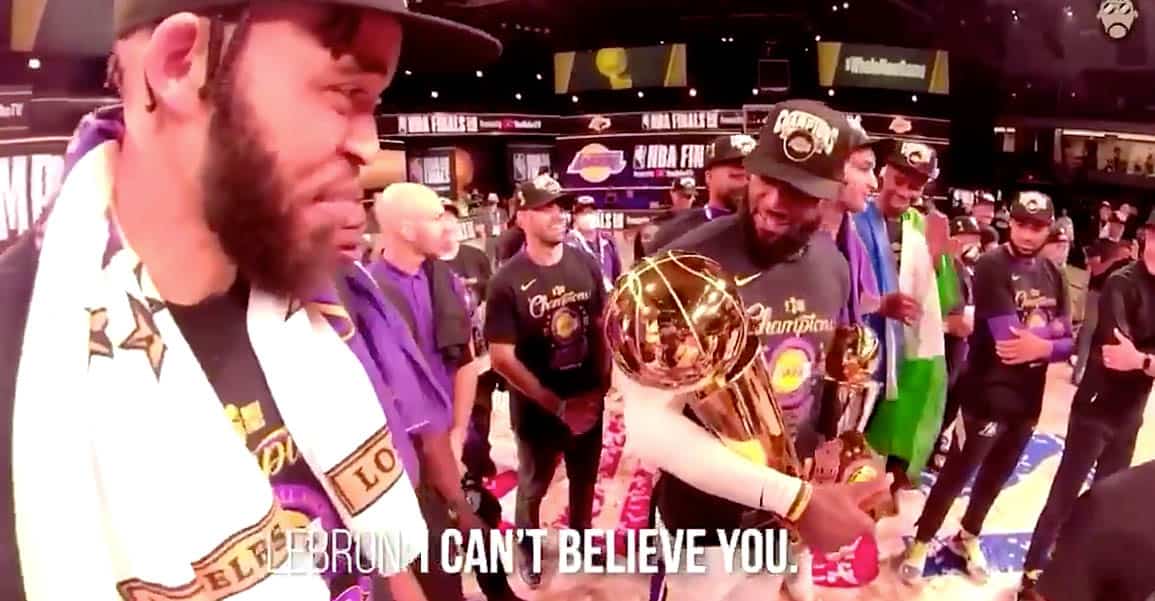 Pourquoi LeBron a bien fait marrer les Lakers lors de la remise du trophée