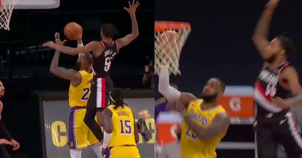Derrick Jones Jr bloque et chambre LeBron James, « un grand acteur »