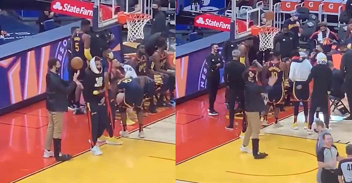 Klay Thompson déjà sur le terrain ! Non, on déconne mais il a des fourmis dans les doigts