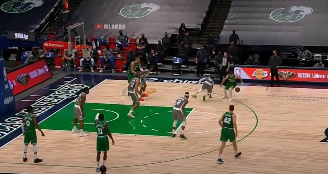 Luka Doncic, un crossover de toute beauté pour casser les chevilles de Paul George