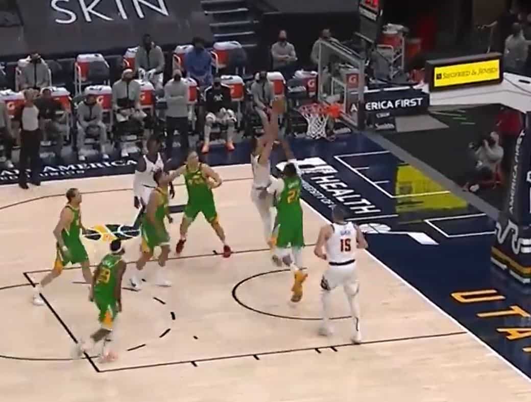 Le poster bien massif de Michael Porter Jr sur Rudy Gobert, ça envoie