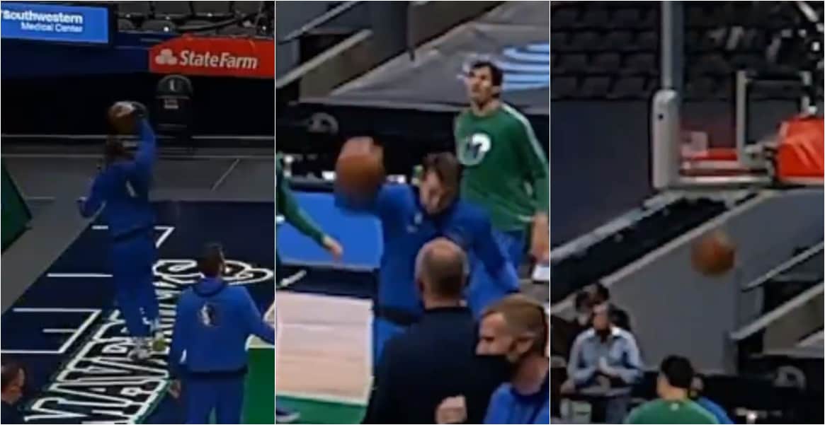 Luka Doncic rentre un trick shot invraisemblable à l’échauffement