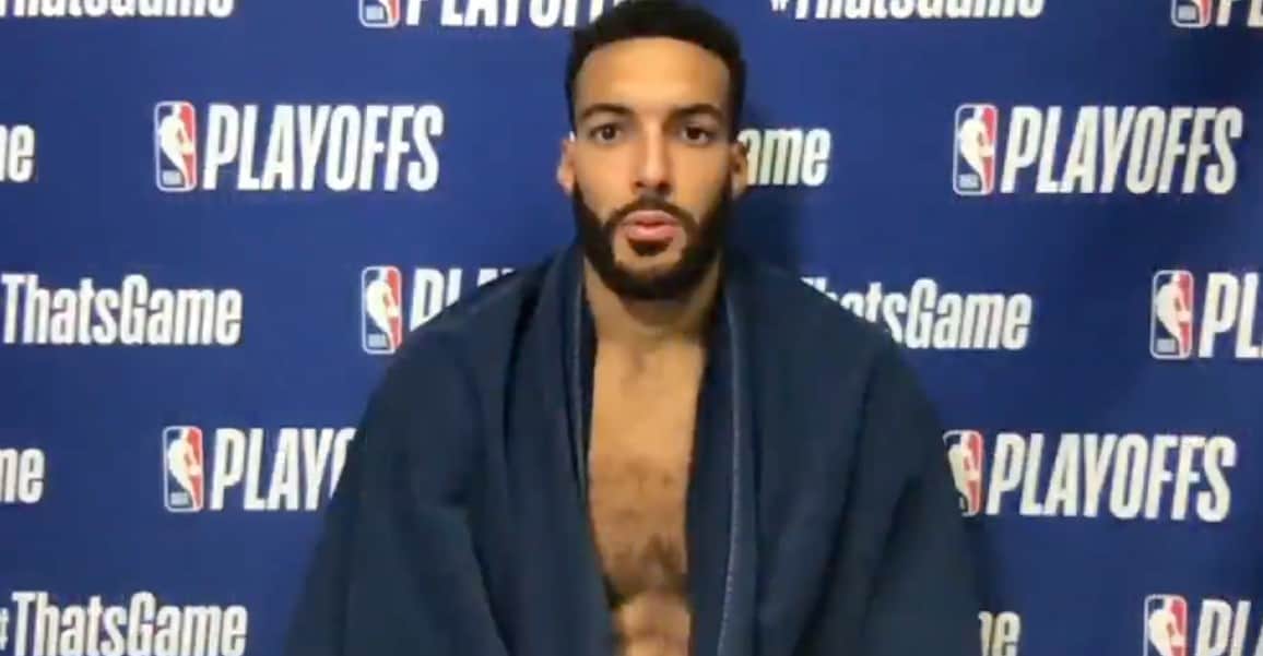 Rudy Gobert, Michael Conley et Jaren Jackson Jr en craquage vestimentaire après le match