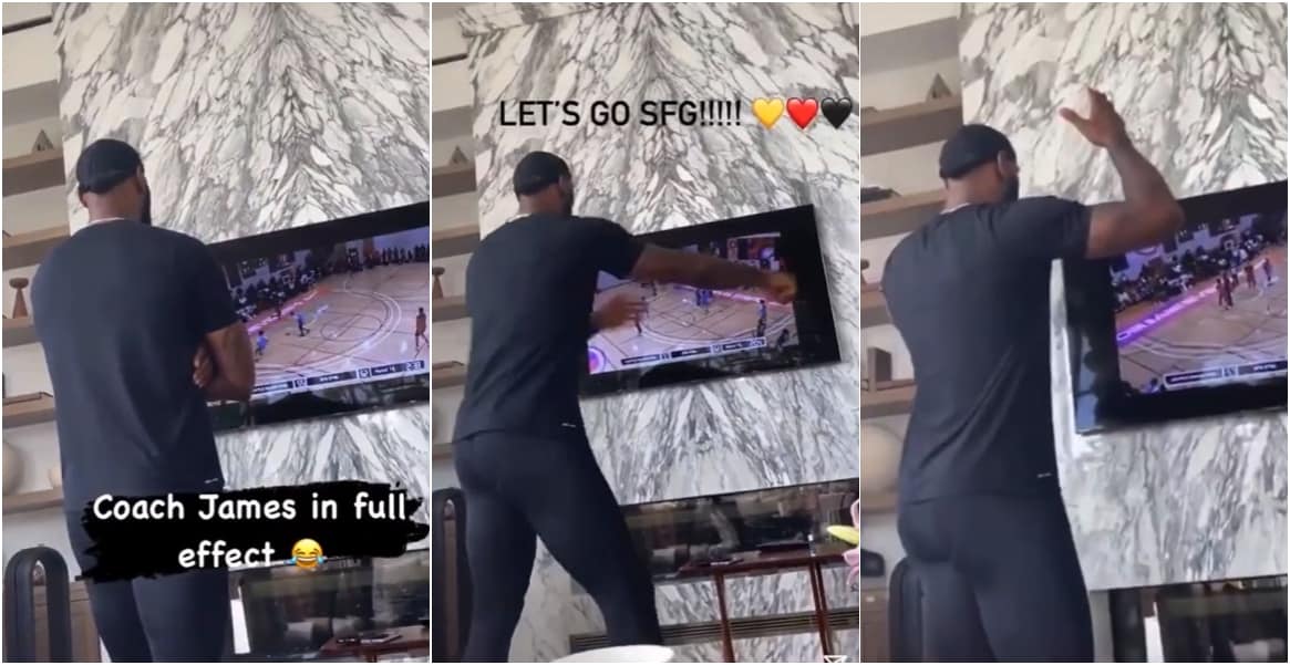LeBron coache son fils devant sa télé comme un fou furieux