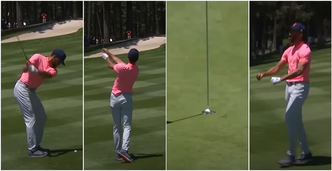 Stephen Curry rentre un eagle magnifique, le type est aussi insolent au golf