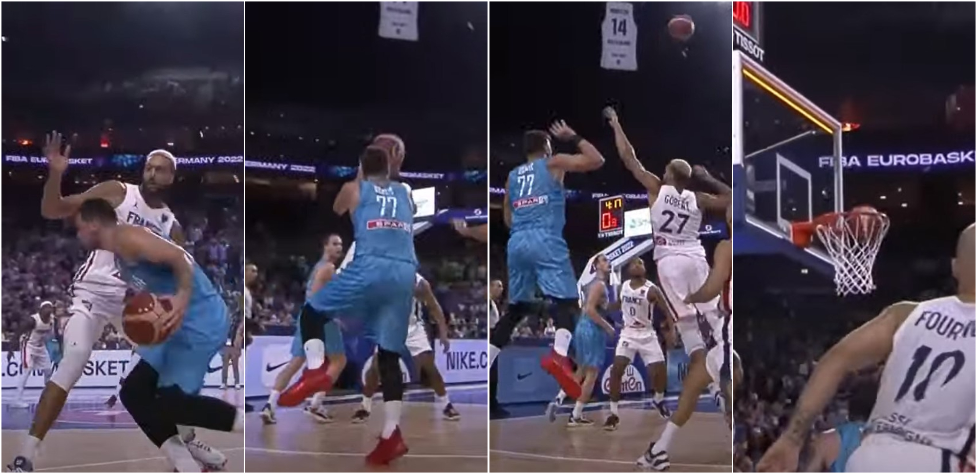 Le panier fou de Luka Doncic contre les Bleus sous tous les angles