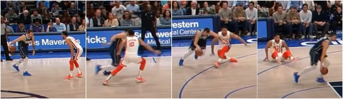 Luka Doncic fait valser Ben Simmons sur un cross, ça fait mal au coeur…