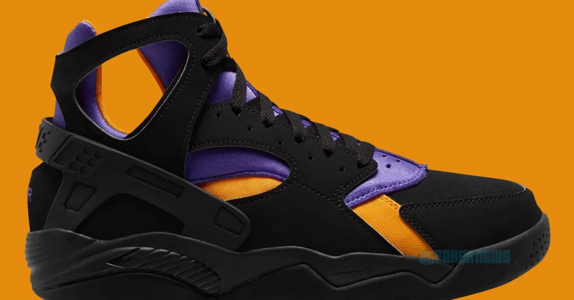 Les premières images de la Nike Air Flight Huarache Lakers