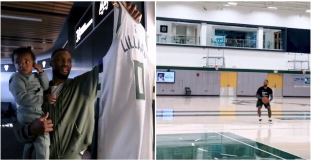 Damian Lillard reçoit son maillot et prend déjà des shoots à Milwaukee