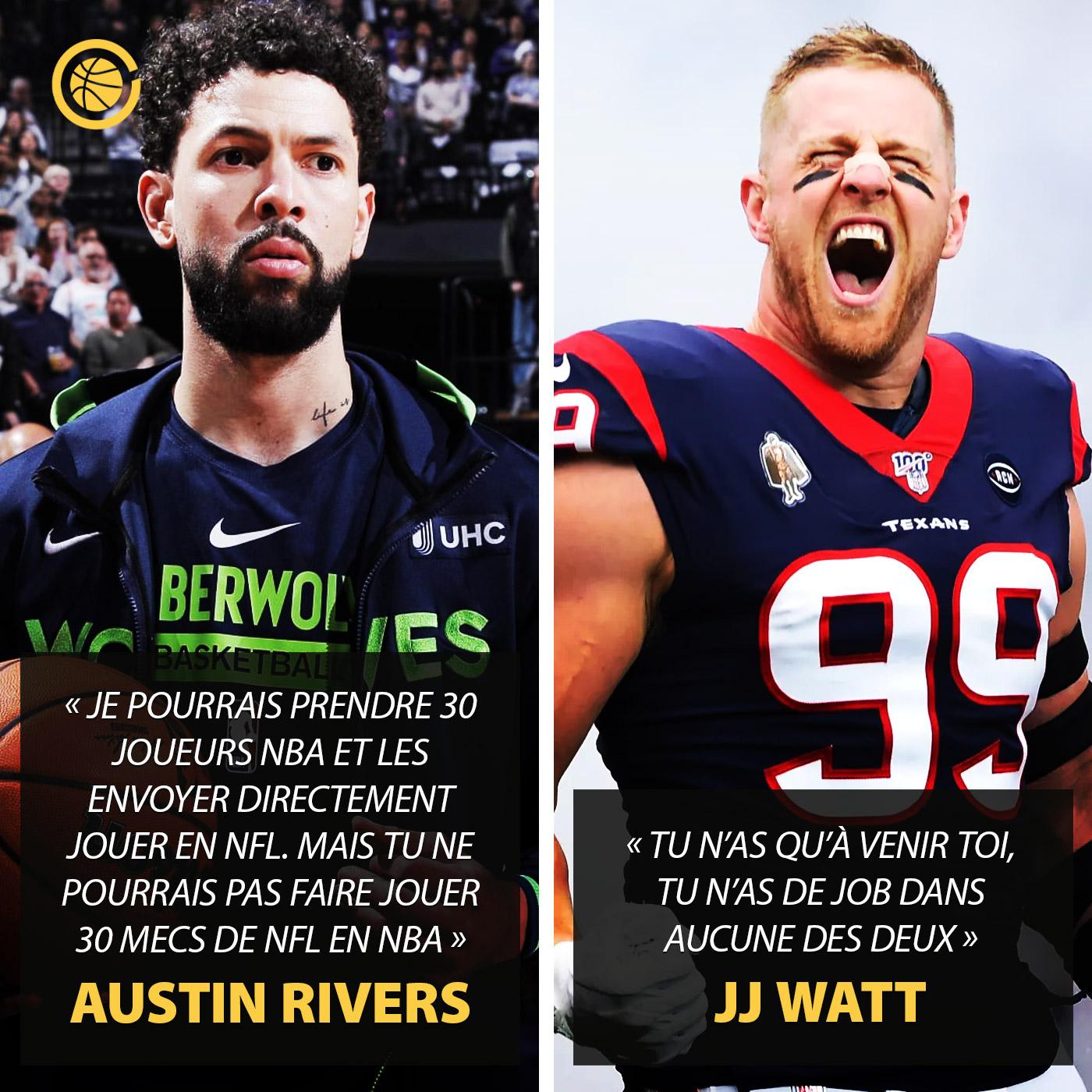 Austin Rivers se prend une très belle charge d’un joueur NFL