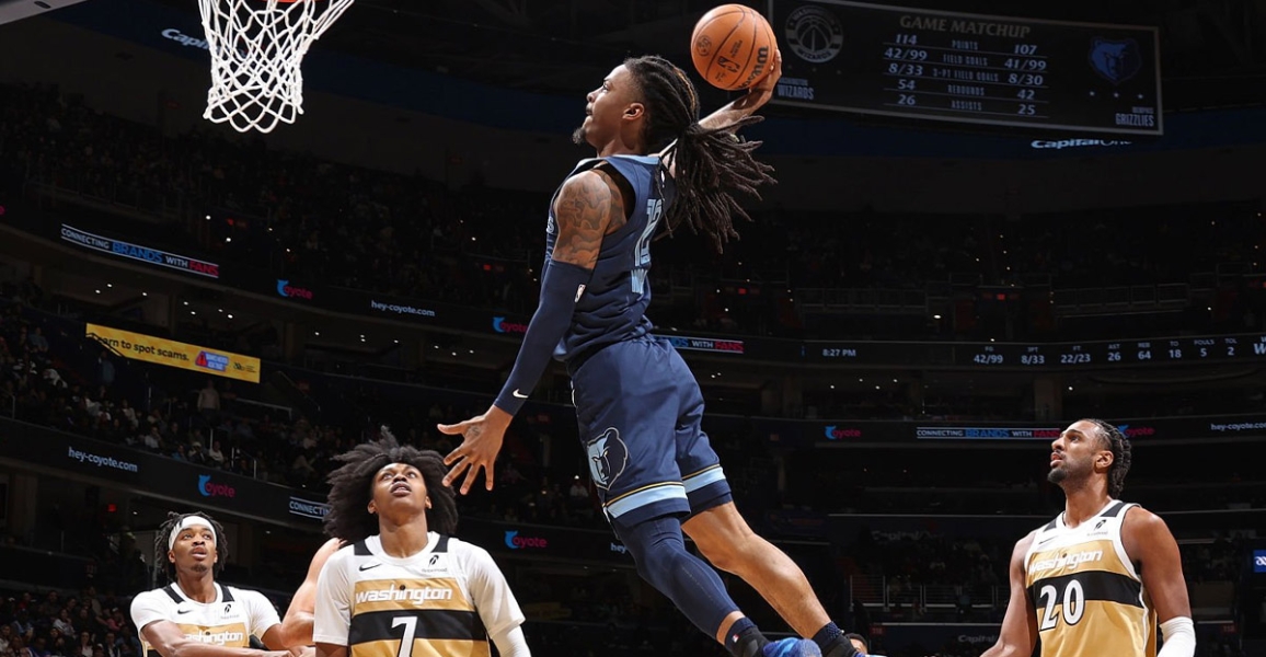 Ja Morant Memphis Grizzlies NBA dunk