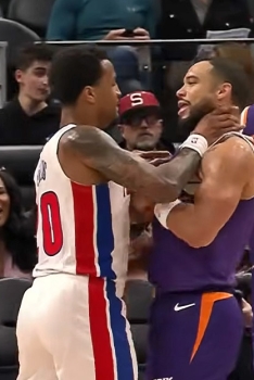 Dillon Brooks fait déjà craquer John Collins : moins de cinq minutes, et ça chauffe !